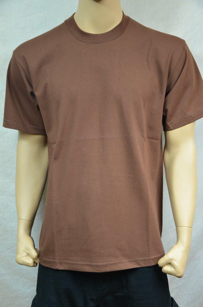 2 NEW PRO5 SUPER HEAVY WEIGHT T-SHIRT BROWN TEE PLAIN BLANK COTTON S-7XL