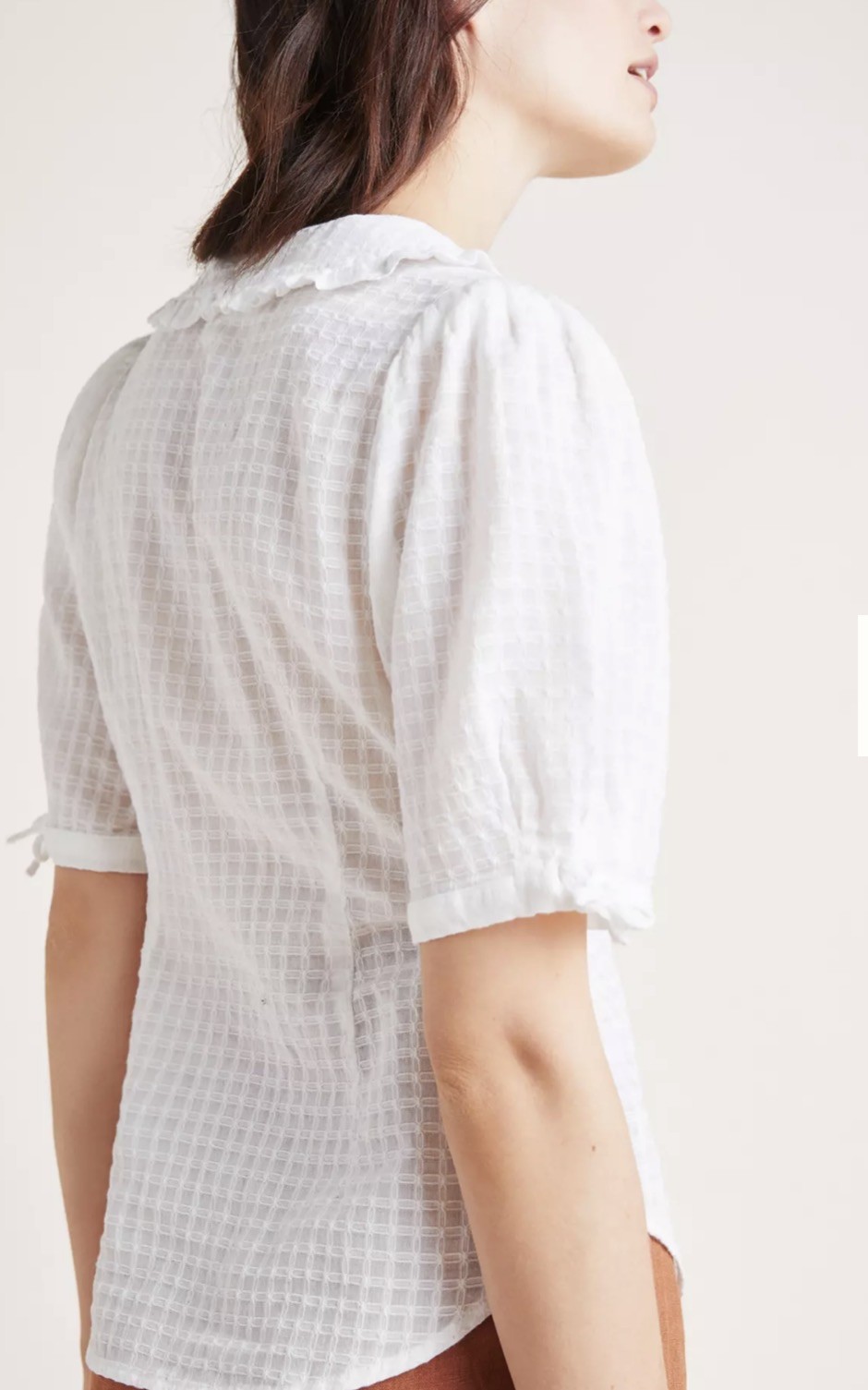 Anthropologie Maeve Roswell Collared Blouse White Women’s 8