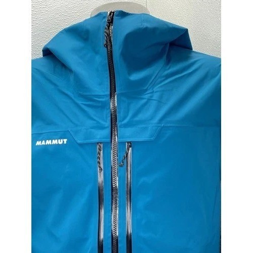 Mammut Mens Jacket Deep Teal Blue/Black Size L Haldigrat HS Hooded Full Zip