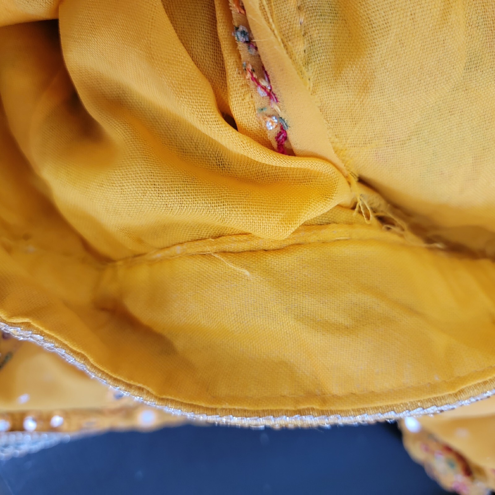 Custom Made Wide Leg Pants Yellow Sequin Middle Eastern Indian Embroidered Sz 10