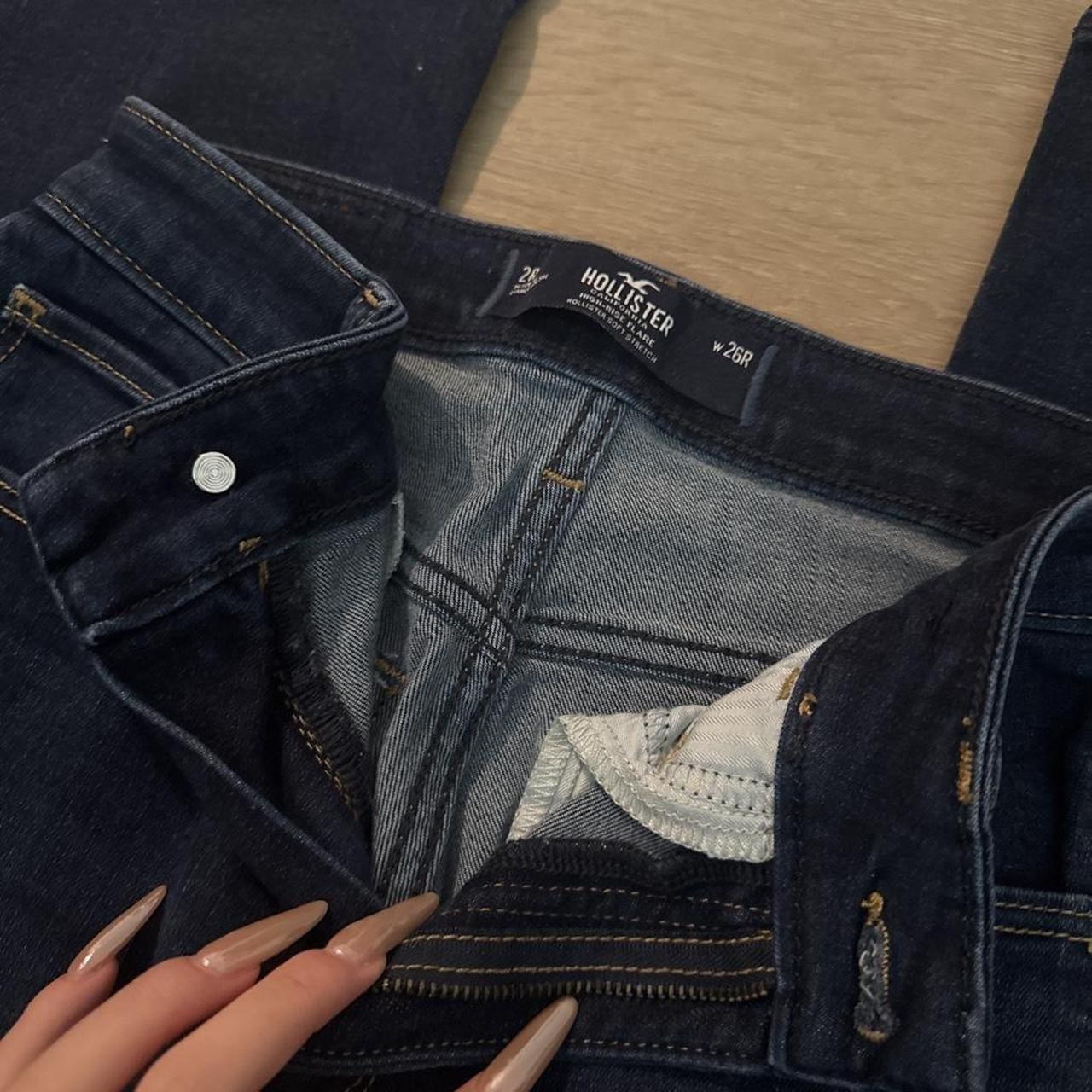 Hollister dark wash high rise flare jeans #denim #flared