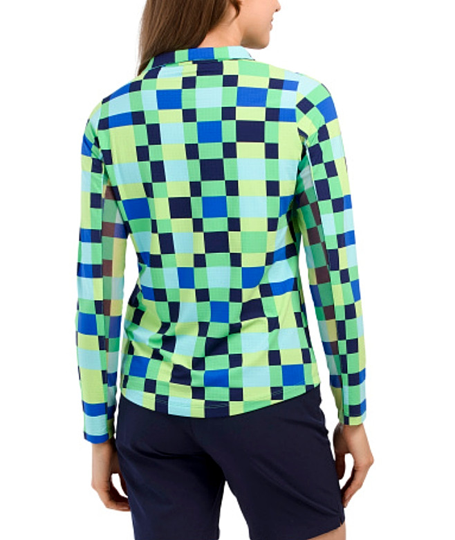 IBKUL Golf Tennis 1/4 Zip Pullover Shirt XS S M L Blue Green Long Sleeve Y1