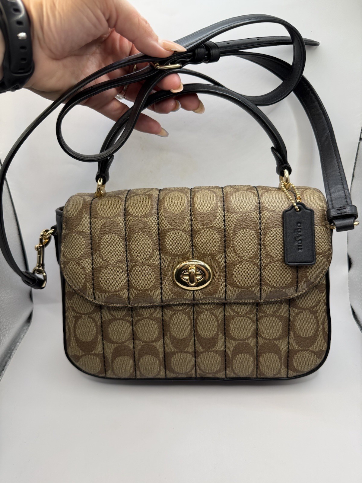 Coach Marlie Top Handle Satchel In Signature Canvas With Quilting C5645