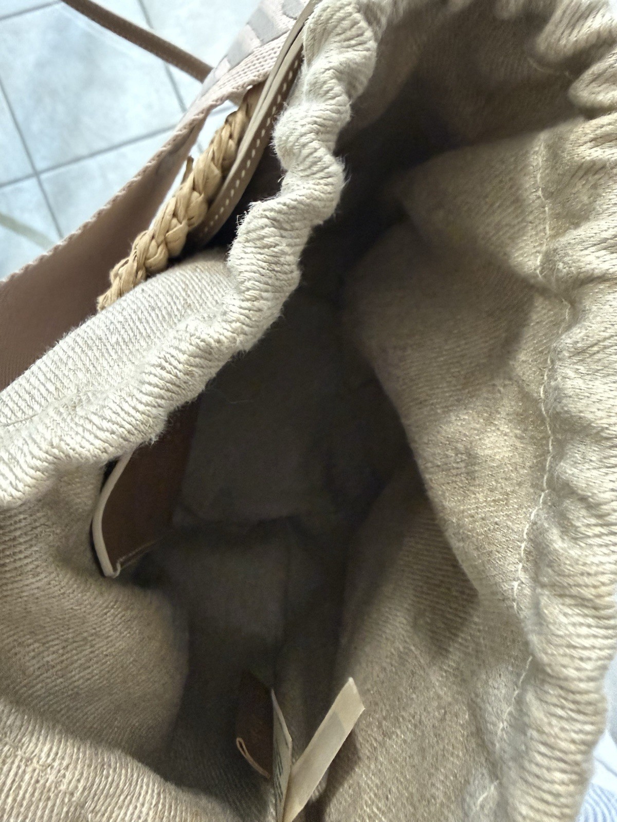 Chloé Woven Straw Small Bucket Drawstring Bag w/ Logo Strap & Pouch