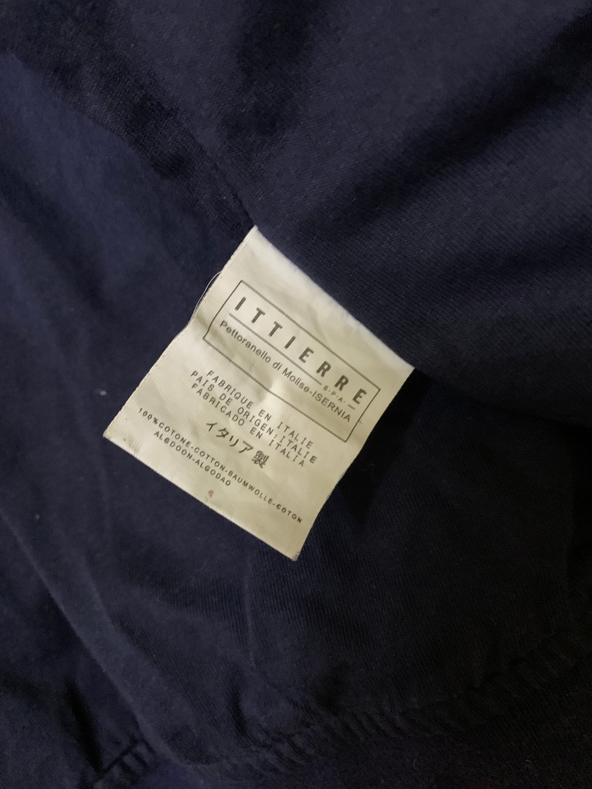 ITTIERRE Italy Men’s Hooded Jacket Windbreaker Navy Blue Size 52