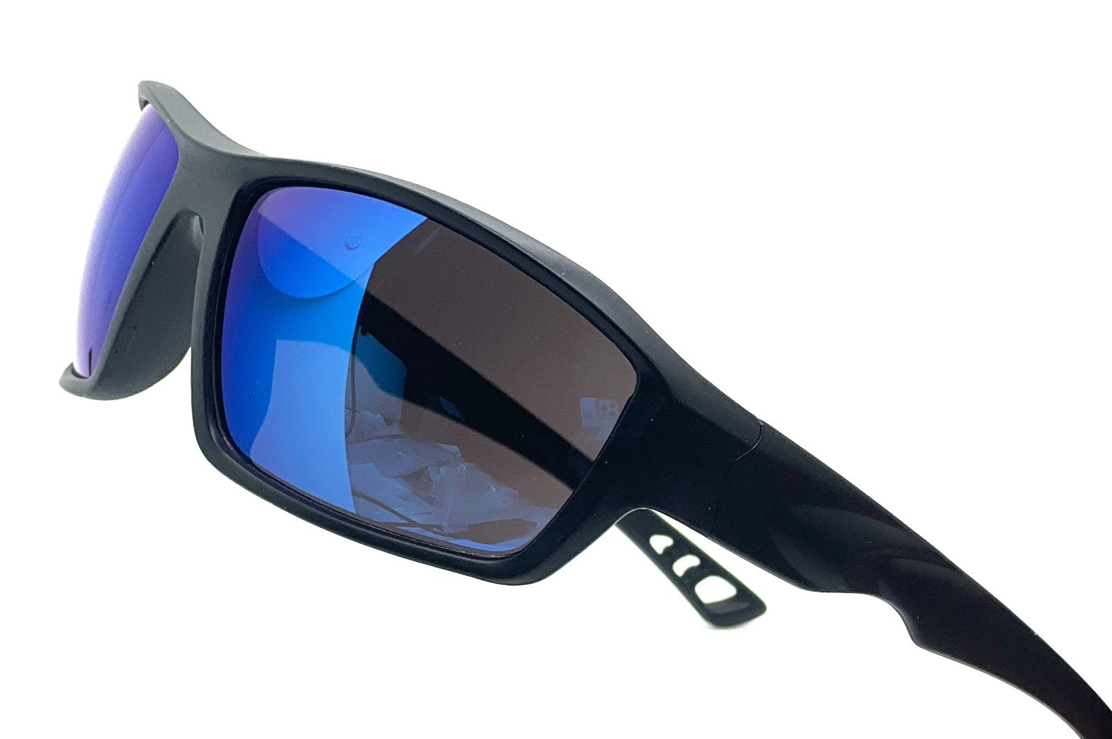 Driving Sunglasses Blue Mirror Lens Black Frame Classic Shades Confortable Sport