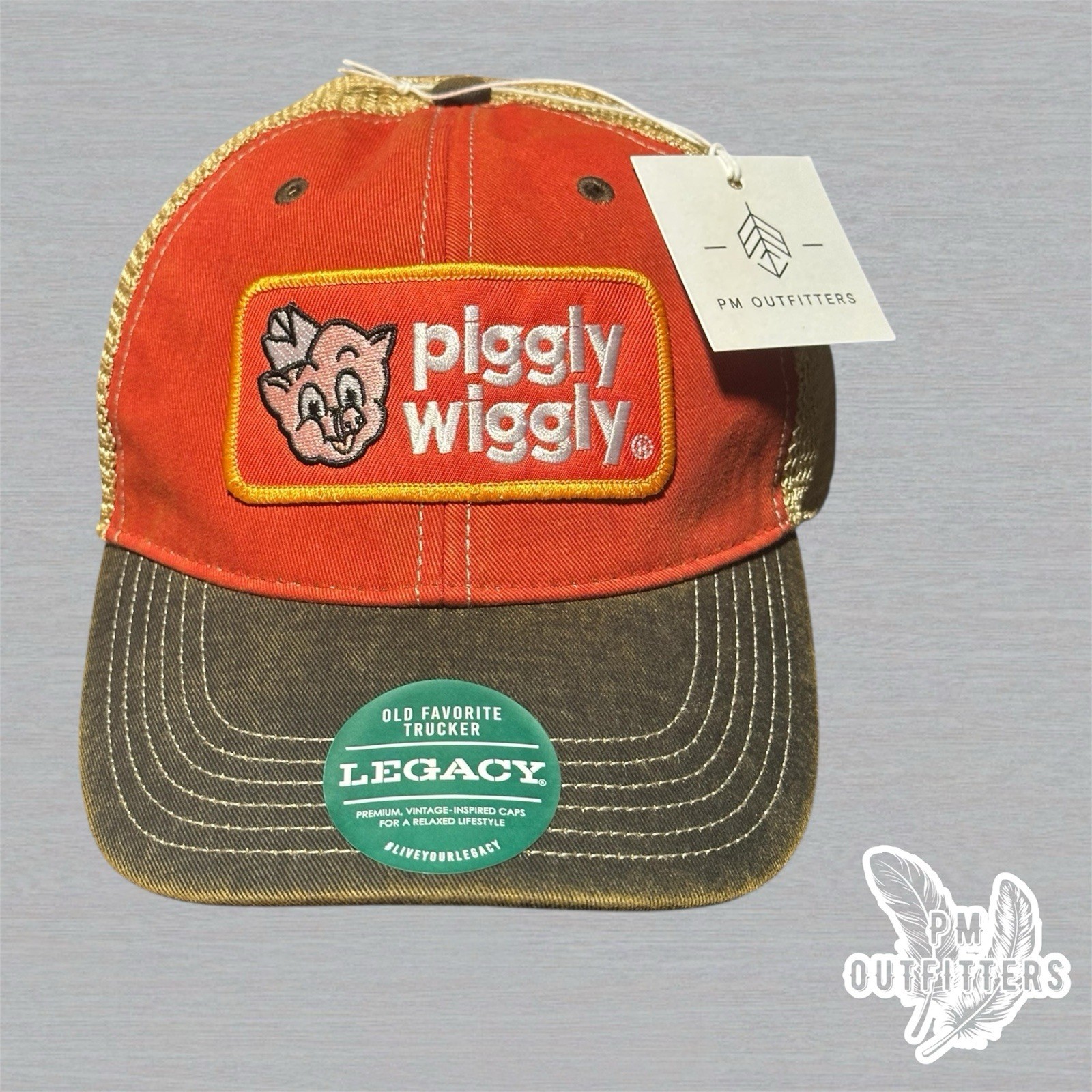 Retro Vintage Style Piggly Wiggly Novelty Patch Legacy Old Favorite Trucker Hat