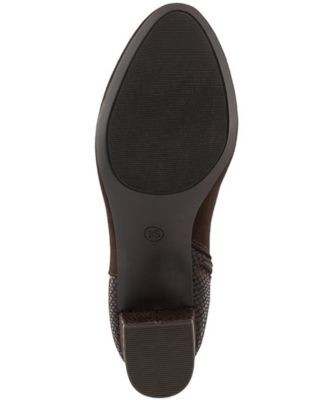 KAREN SCOTT Womens Brown Comfort Ivyy Almond Toe Block Heel Zip-Up Booties 6 M