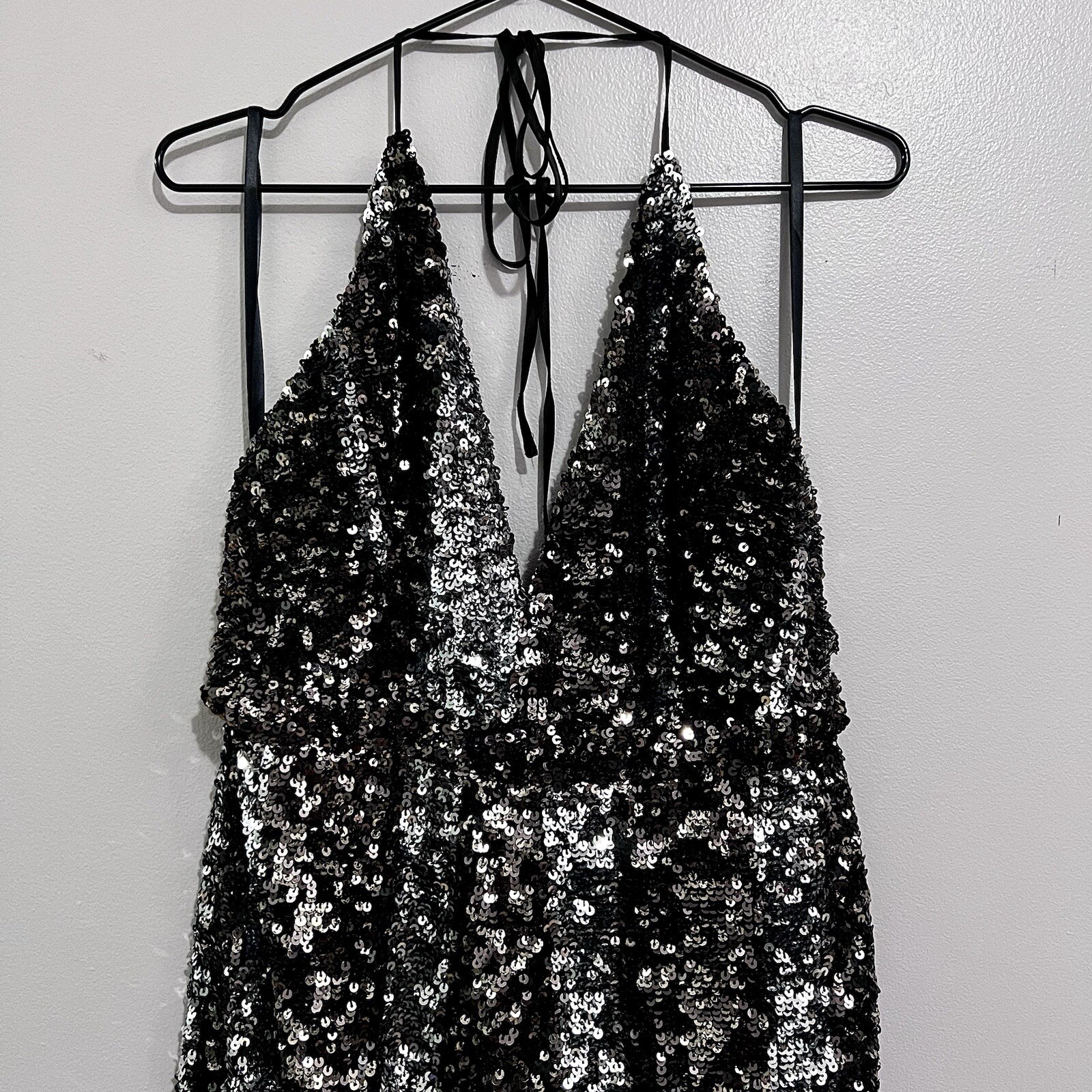 NWT Bardot Disco Barbie Silver, Champagne Gold, & Midnight Black Sequin Jumpsuit