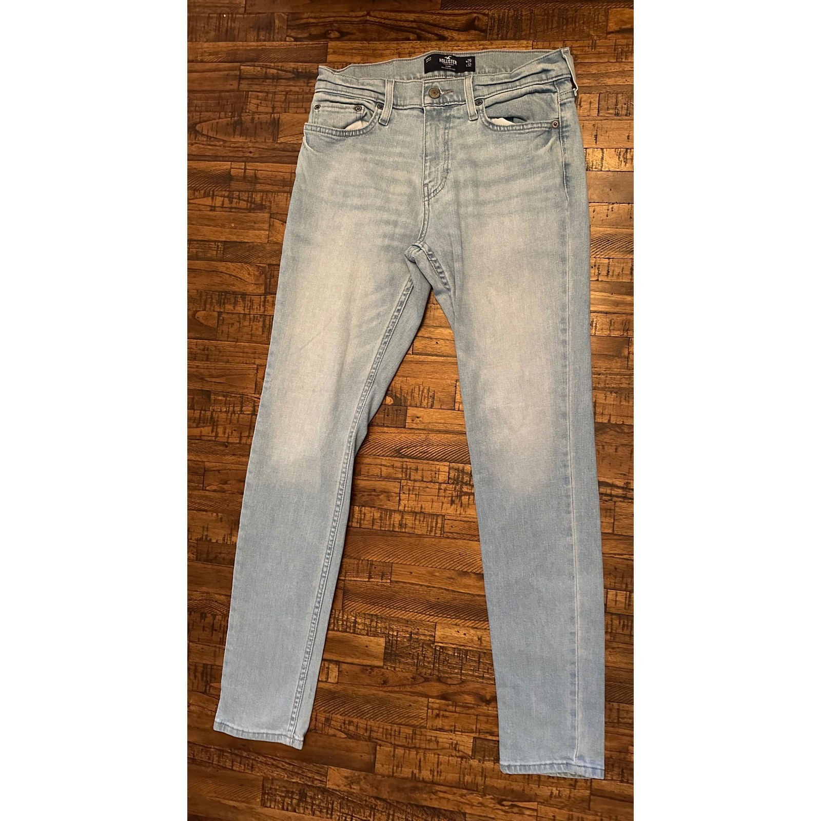 HOLLISTER Men’s W29 L32 Epic Flex SKINNY Light Wash Denim Jeans Stretch