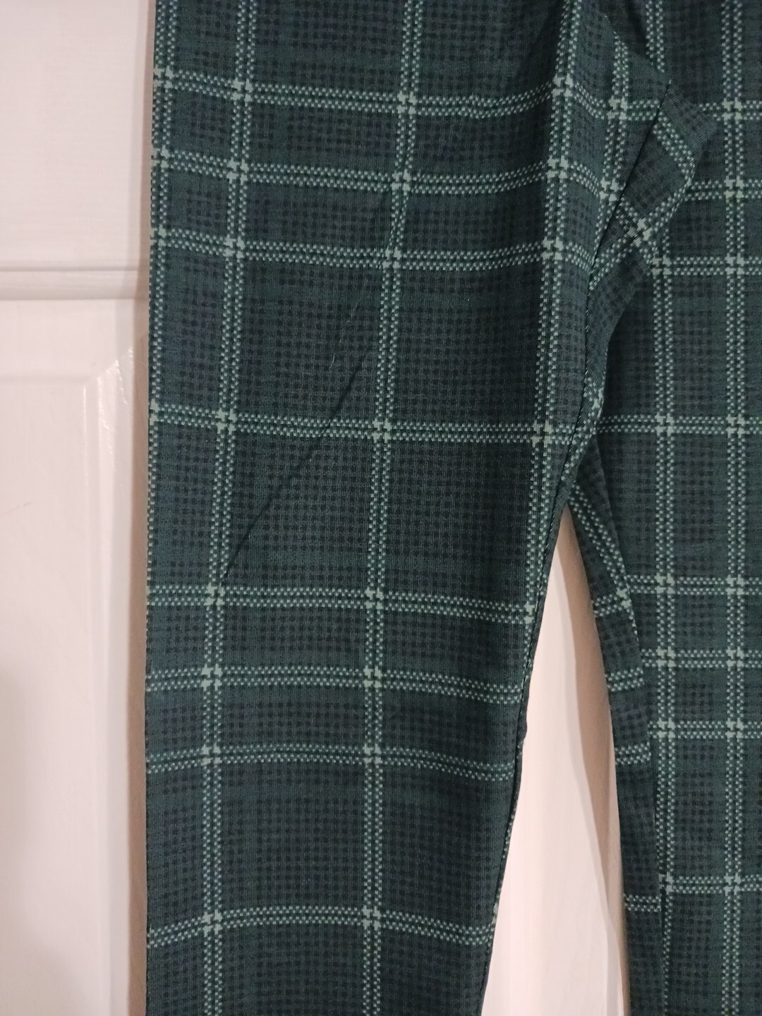 NWT Girls Old Navy Teal Green Plaid Leggings Size L (10-12)