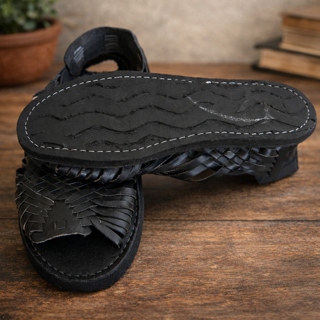 Men’s Handmade Huarache Sandals Open-Toed 100% Leather with Tire Sole