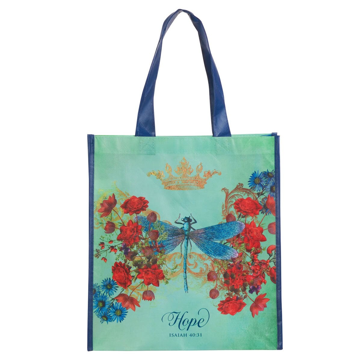 Floral Dragonfly Reusable Multicolor Shopping Tote Bag for Women: Hope – Isa.