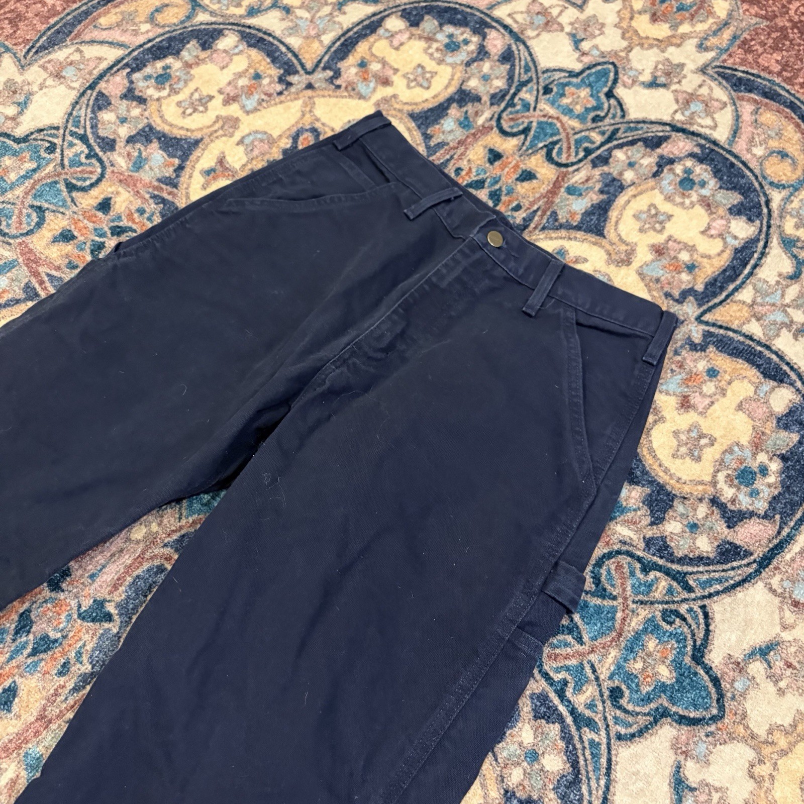 Carhartt B11 MDT Carpenter Work Pants 31×30 Navy Blue Canvas Workwear
