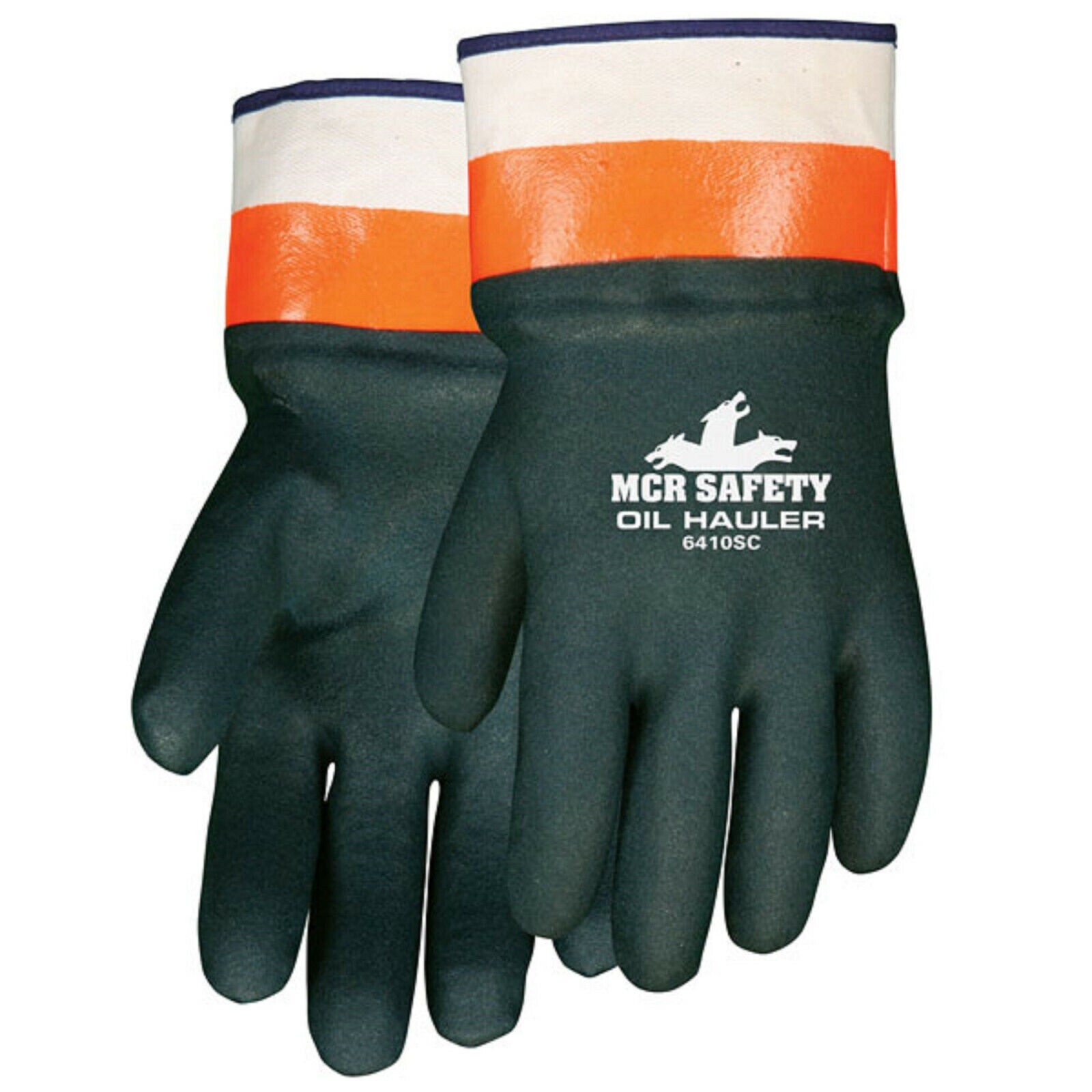 MCR Oil Hauler Double Dipped Chemical Resistant PVC Rubber Safety Work Gloves LG