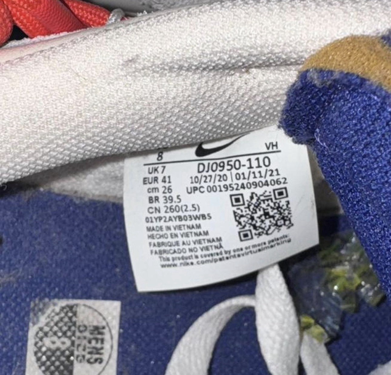 Nike Off-White x Dunk Low Lot 13 of 50 DJ0950-110 White/Red Men’s