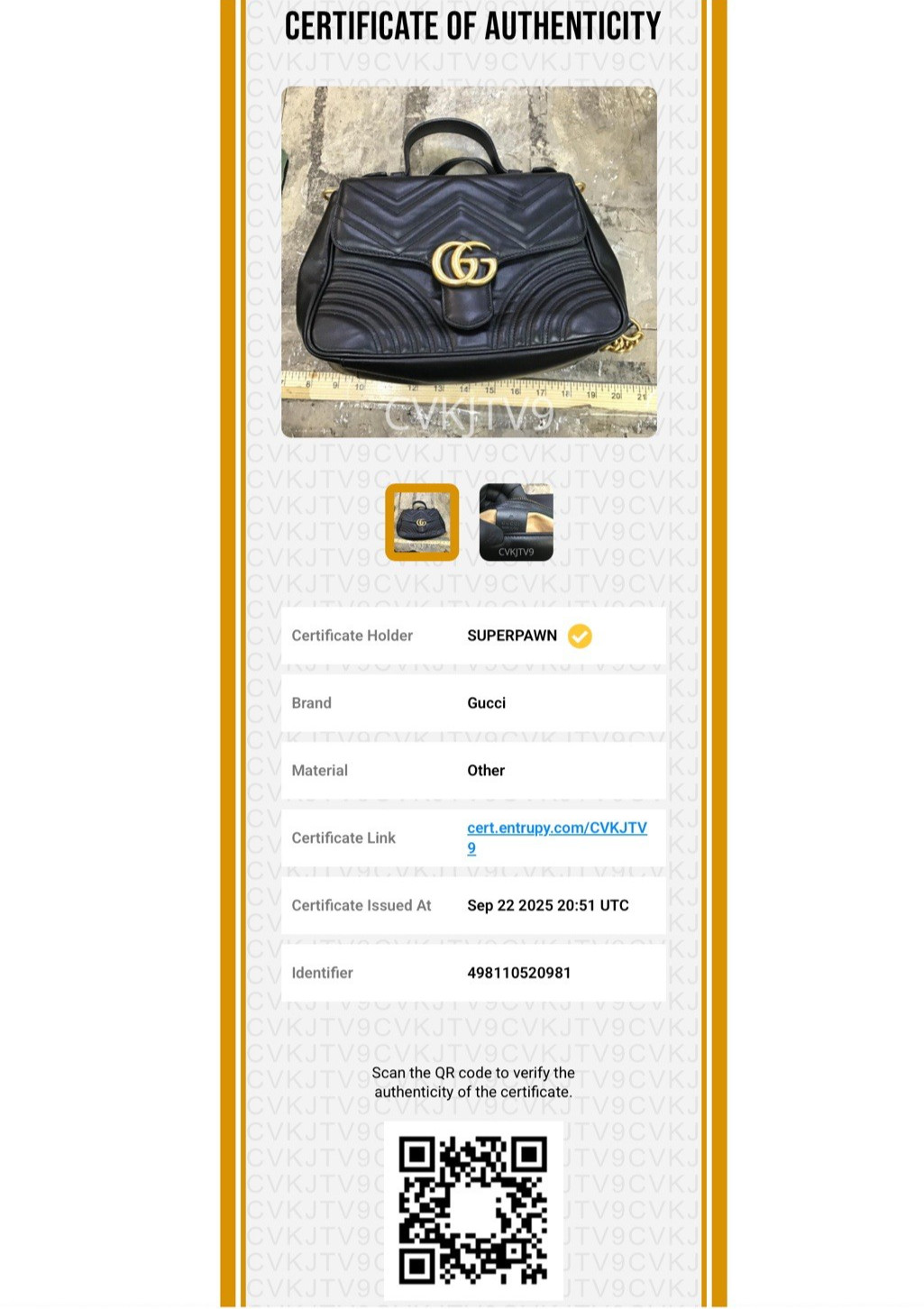 Gucci GG Marmont Matelasse Small Top Handle Black Leather Bag Purse