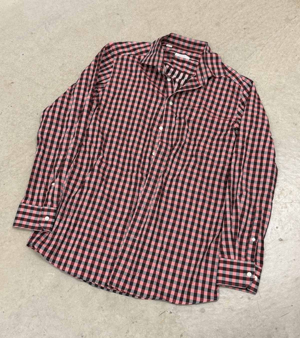 ETON Contemporary Men’s Dress Shirt Check Pink/Black/Gray 16 1/2 Neck 42