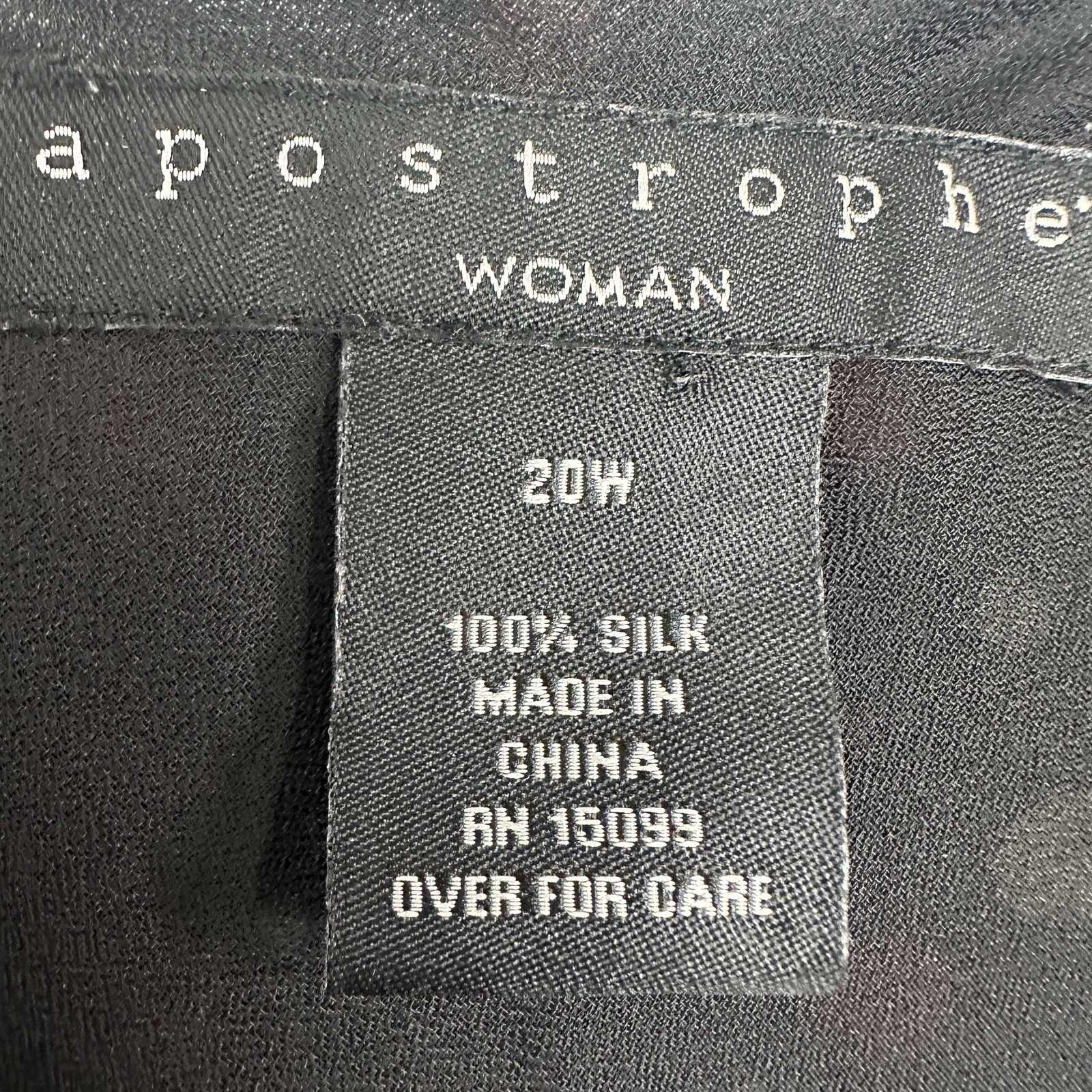 Apostrophe Silk Top Drape Cowl Neck Womens Plus 20W Long Sleeve Event Holiday