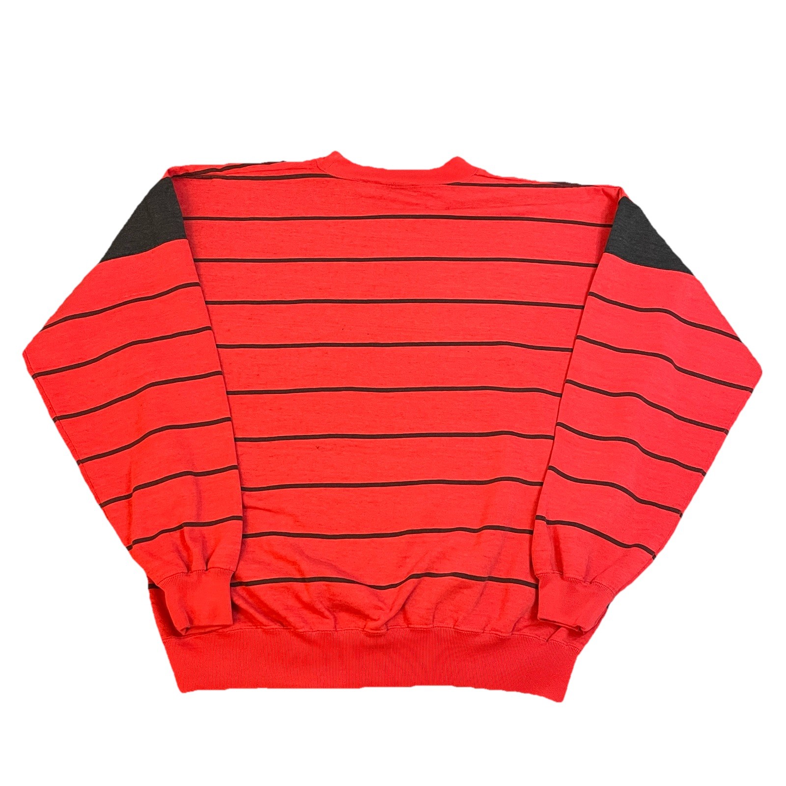 VTG 90s Striped Sweatshirt Men’s Large Red Pullover Grunge Punk Streetwear 80s