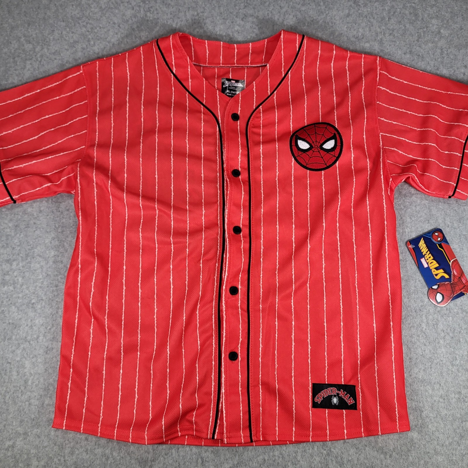 Spider-Man Marvel Baseball Jersey Boys XL (14/16) Red
