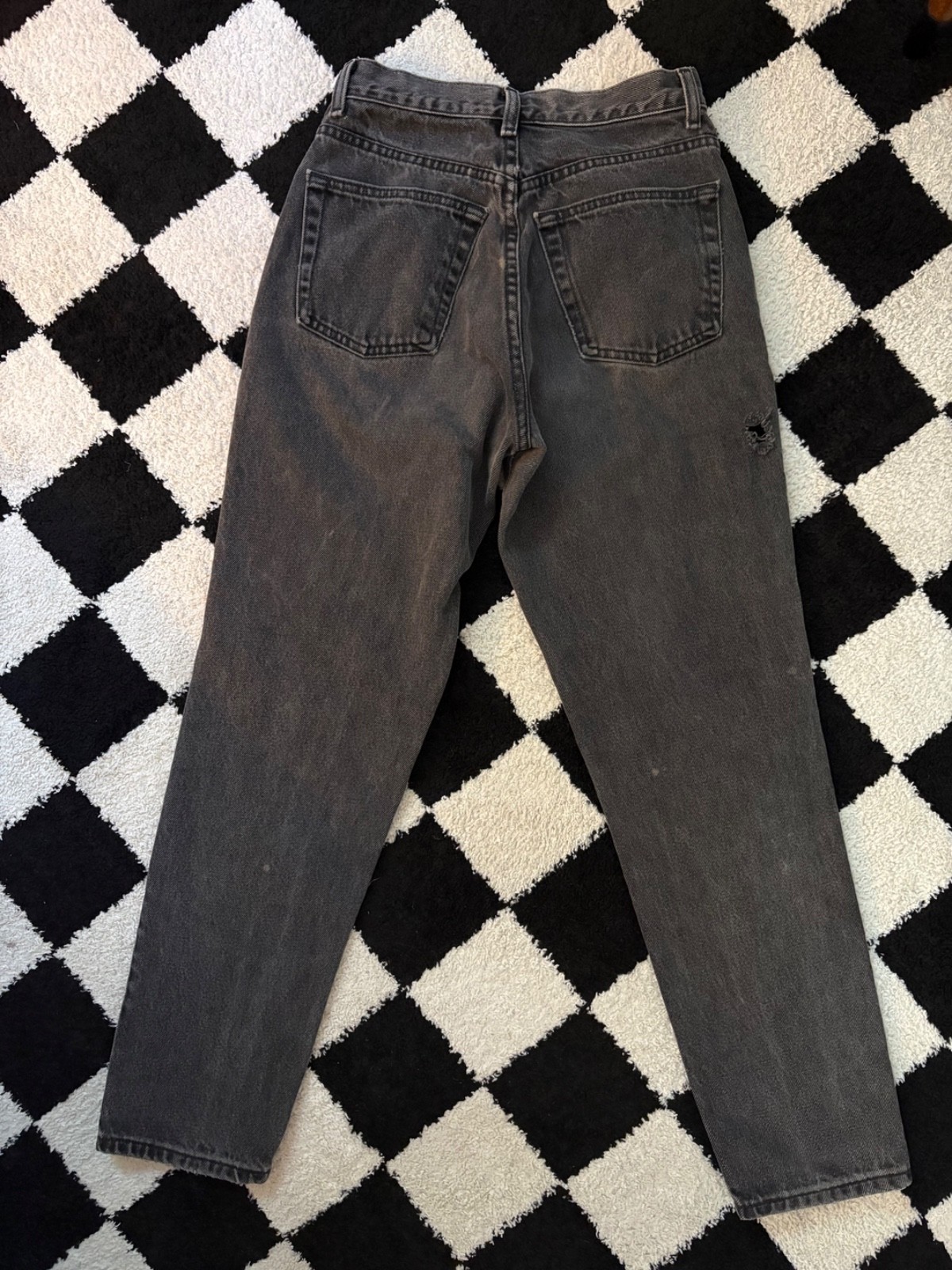 Vintage Y2K Gap Embroidered Women’s US0 25×28 Grey High Rise Straight Leg Jeans