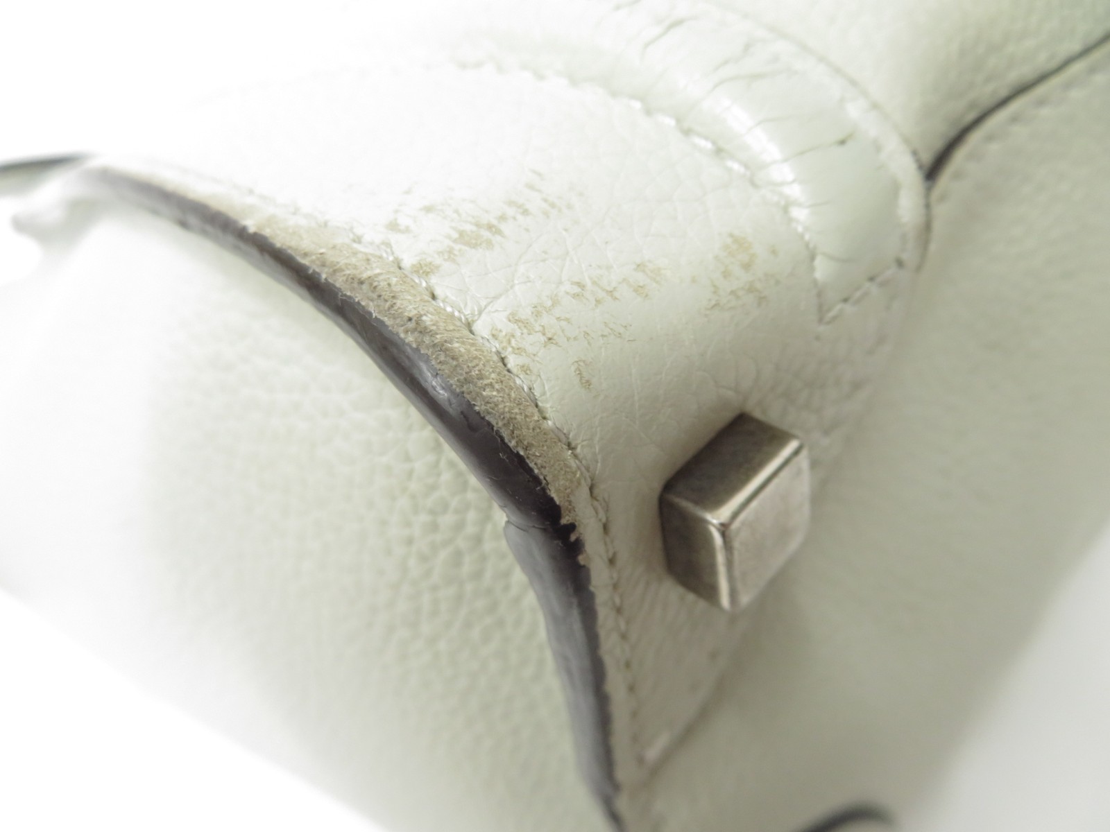 Authentic CELINE Luggage Micro Shopper Suede Leather Hand Bag I#52910