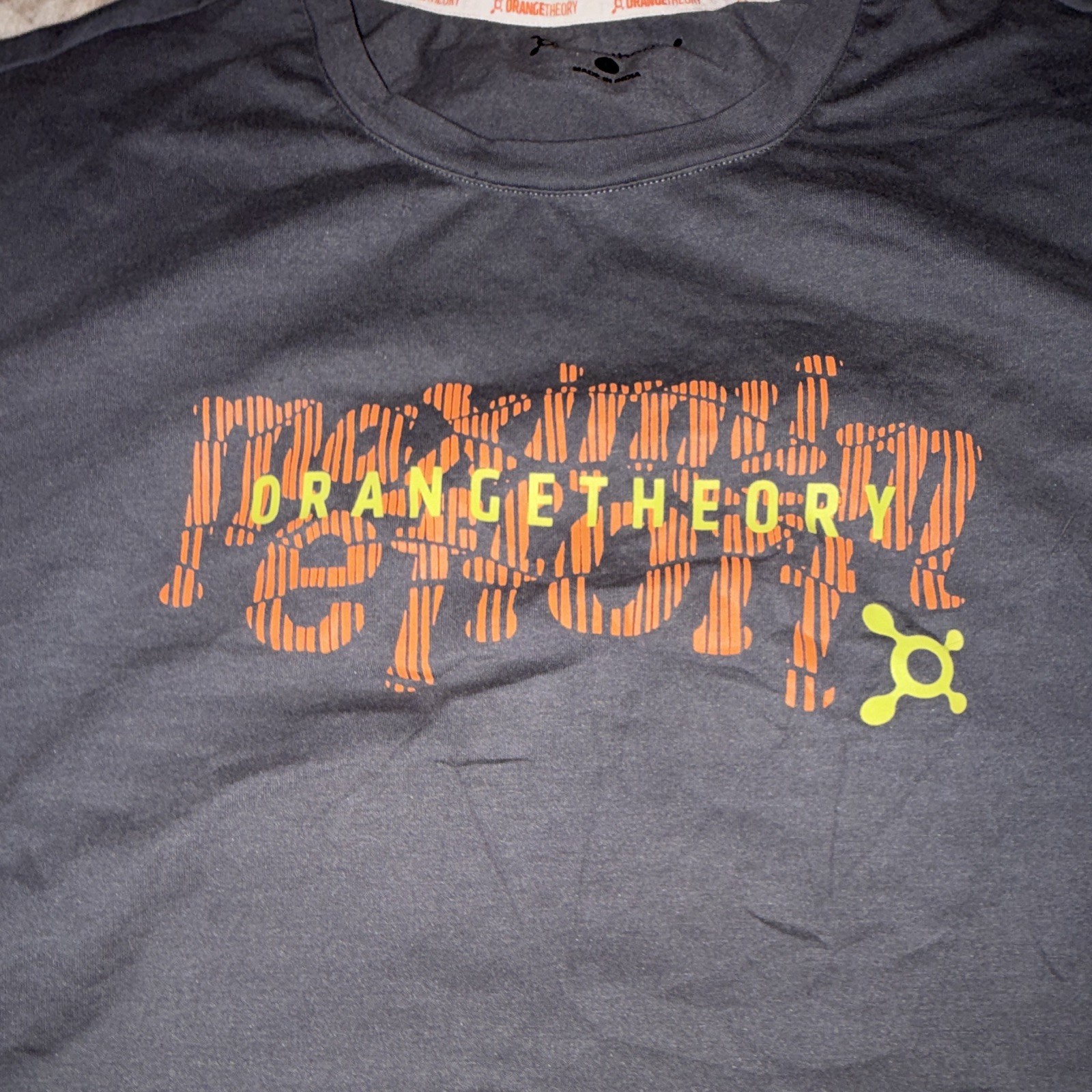 Orangetheory Gray Logo Graphic Print Crew Neck Short Sleeve Cotton T-Shirt L