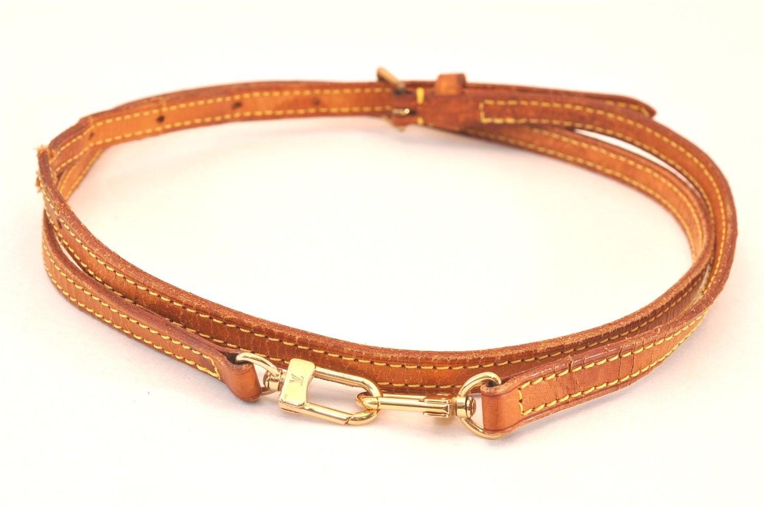 Authentic Louis Vuitton Leather Shoulder Strap Beige LV AB513