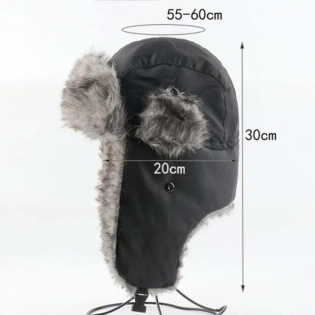 Winter Mens Ushanka Aviator Trapper Hat Russian Trooper Ear Flap Faux Fur Cap