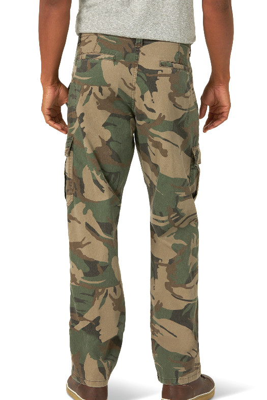 Men’s Wrangler Camo Cargo Pants w/ Stretch Relaxed Fit Tech Pocket CHOOSE SIZE