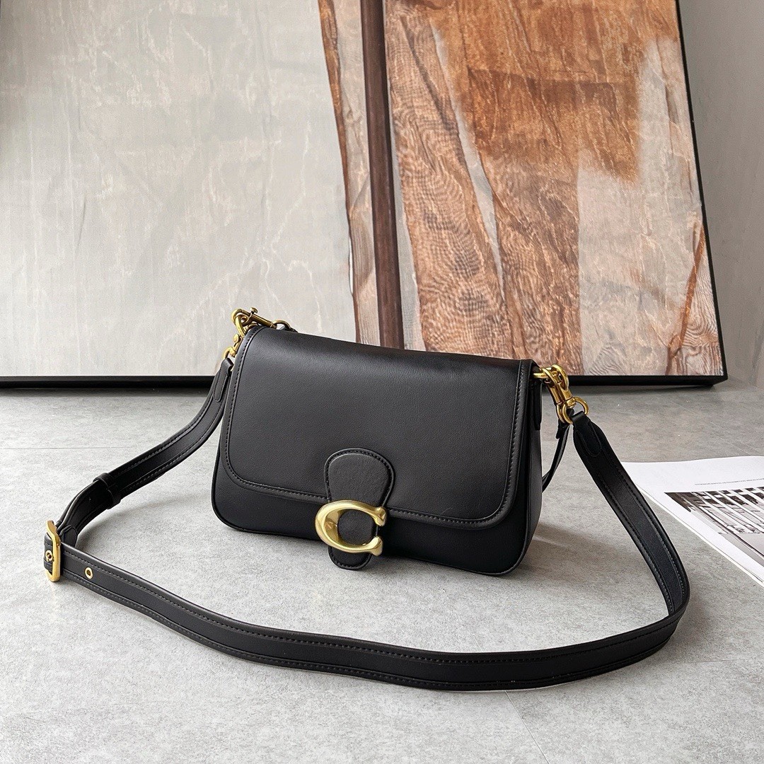 Coach C4823 Leather Soft Tabby Shoulder Bag Crossbody Black NEW Outlet Handbag