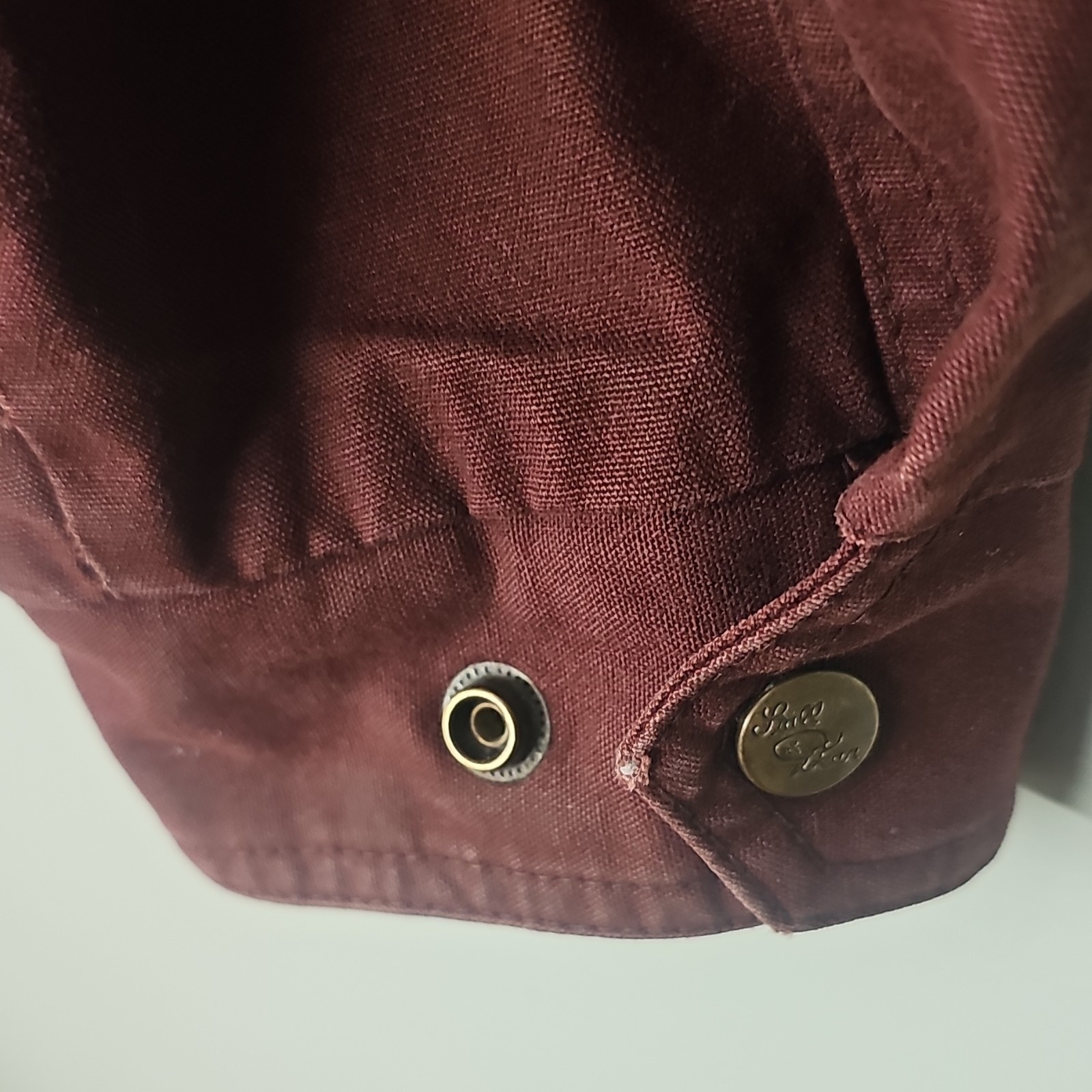 ​Vintage Stall & Dean Men’s Jacket XL Maroon Cotton Full Zip Logo Outerwear