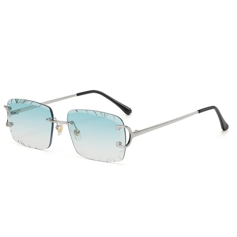 USA- Big C Diamond Cut Fade Frameless Lens Gold Frame in Box