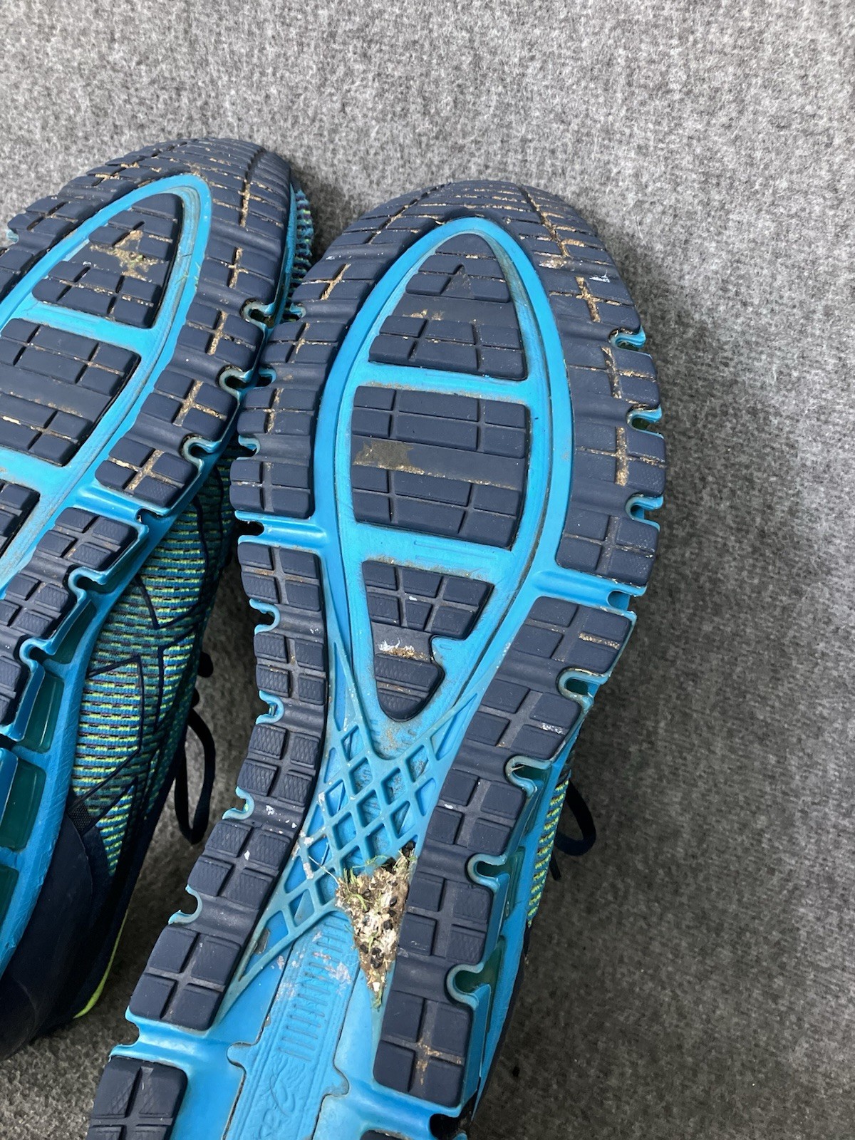 Asics Gel Quantum 360 Mens 13 Blue Yellow Running Shoes Sneakers 1021A134 ISSUES
