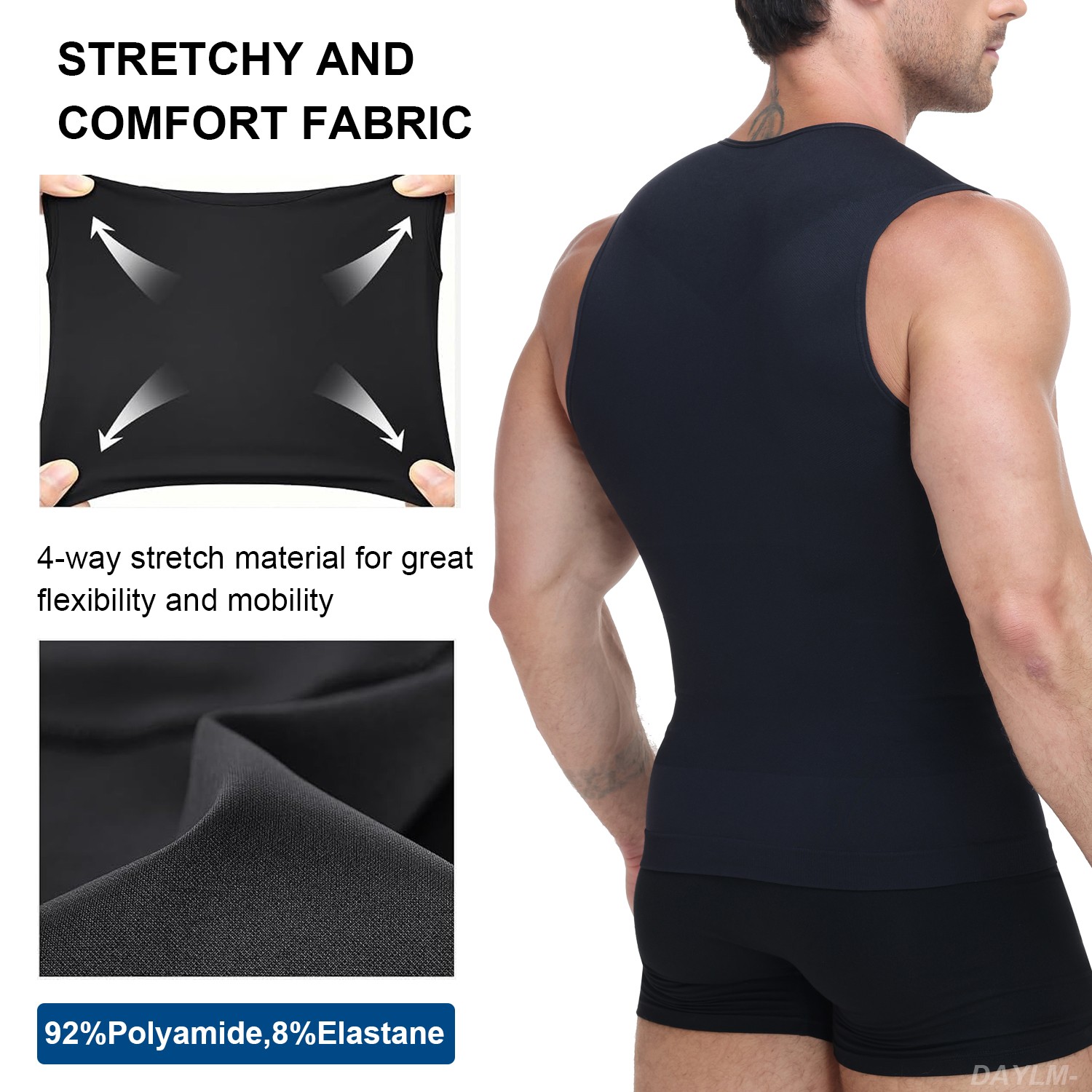 Men’s Tight Undershirts Top Waist Shaper Figure Shaping Tummy Control Underwear