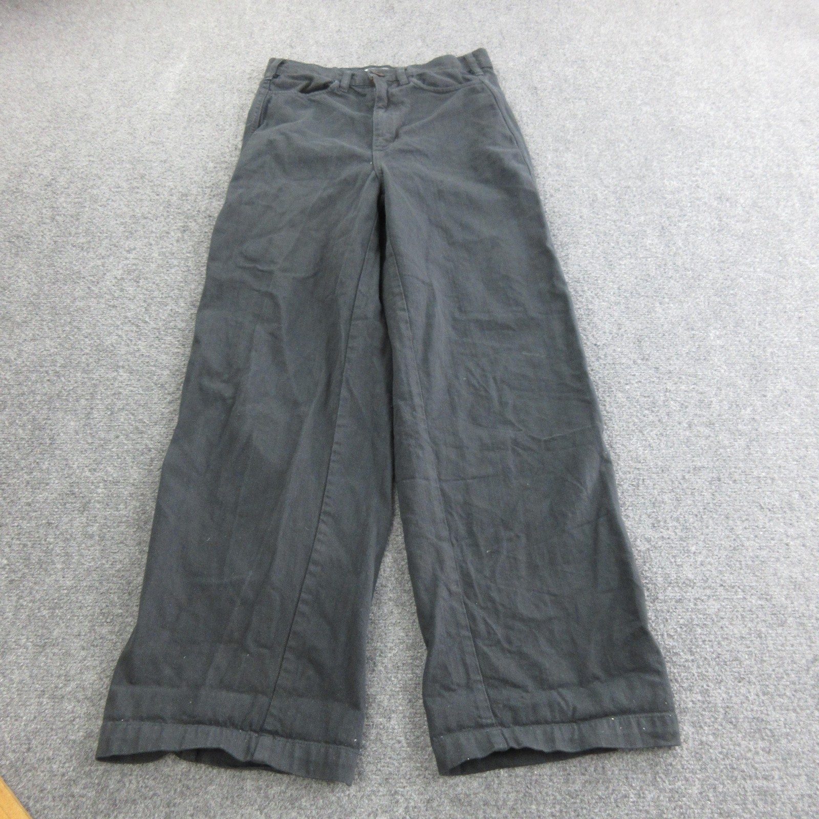 Gravel & Gold Pants Womens 28 Black Twill Chino Wide Leg Relaxed Casual Workwear