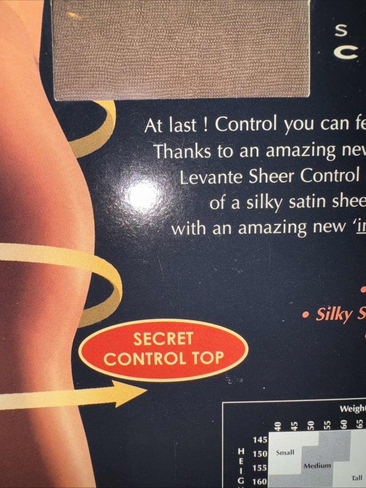 Levante Sheer Control Top Tights Size: 3 Tall Color: Glace