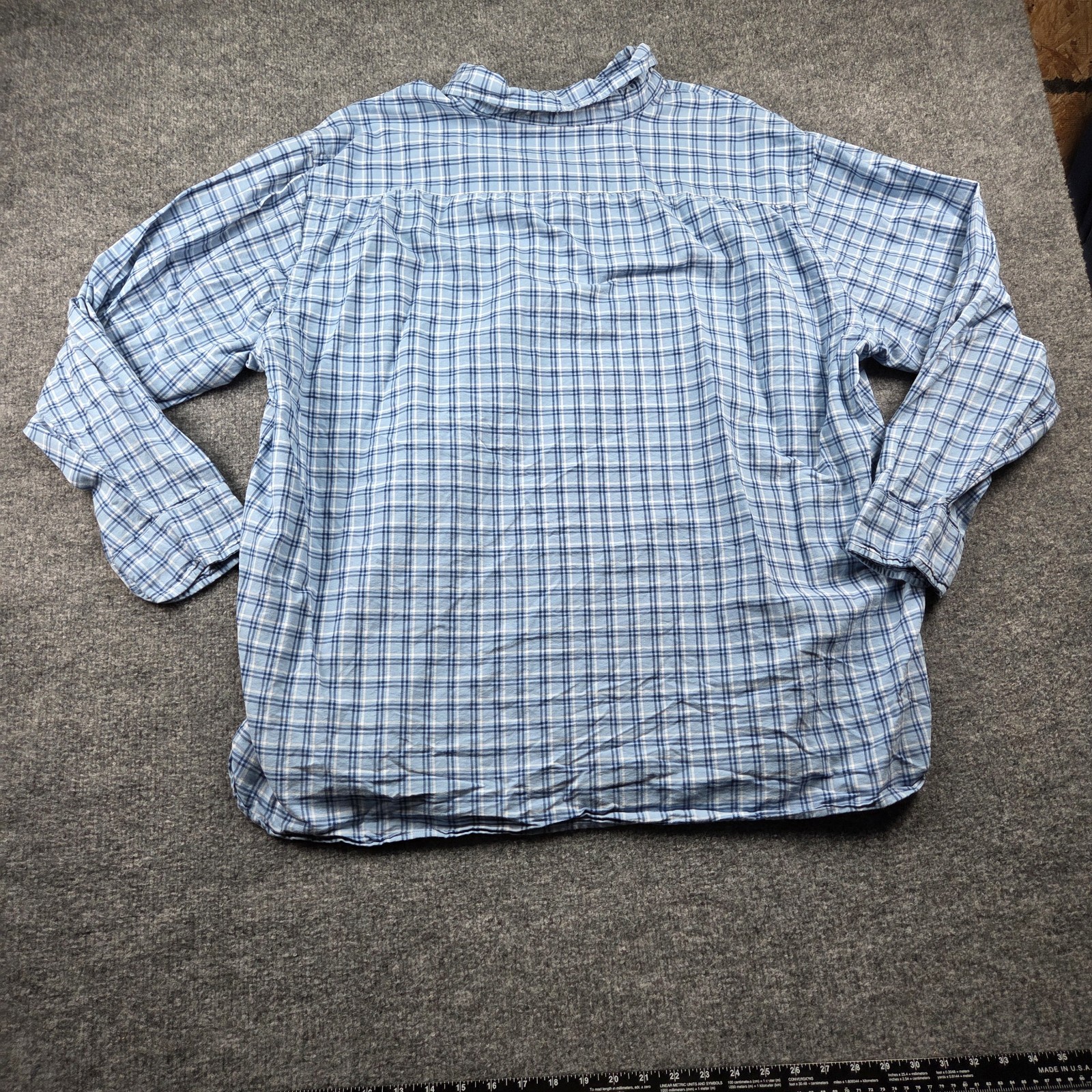Cremieux Button Down Shirt 2XB Blue Plaid Cotton Long Sleeve