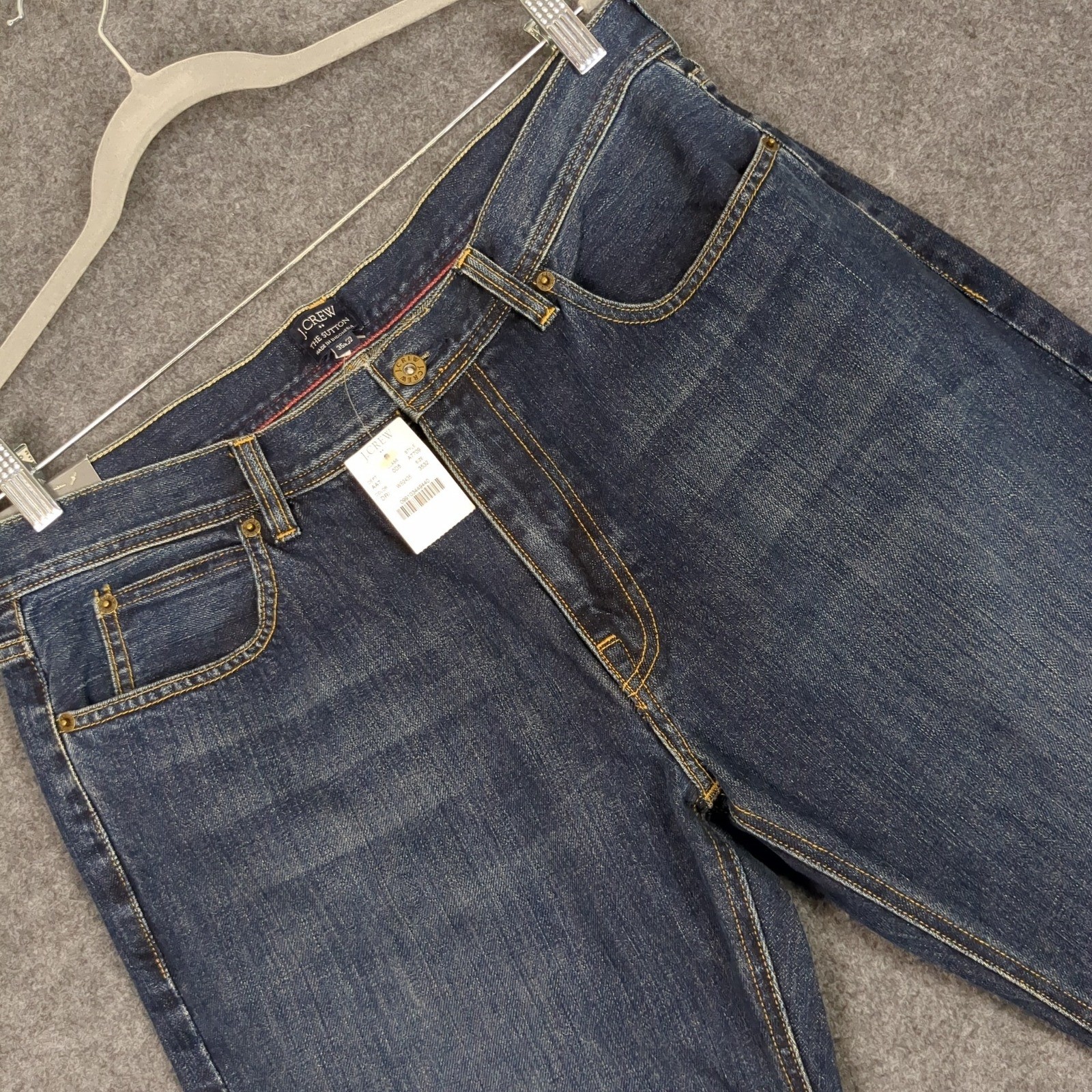 J.Crew The Sutton Mens Slim Straight Leg Jeans Dark Indigo Blue 35×32 NWT
