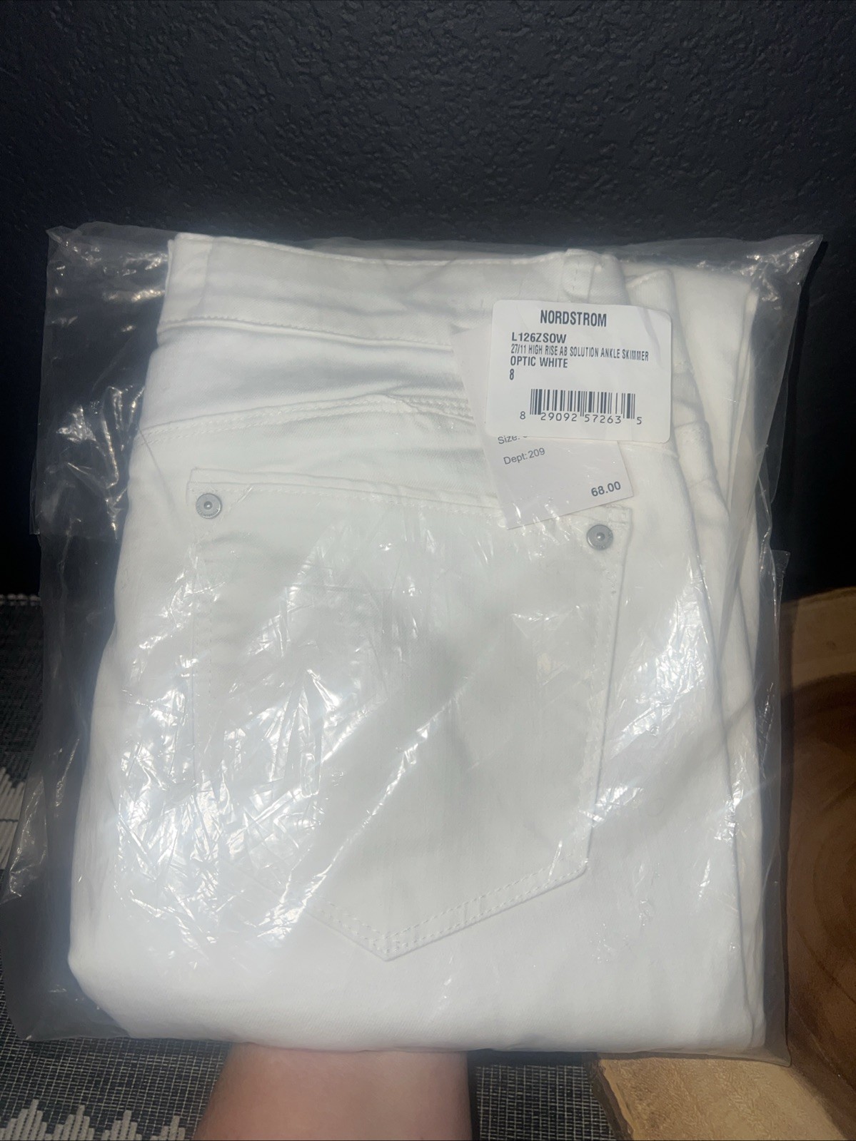 NEW in Bag Nordstrom Optic White WMNS 8 High Rise AB Solution Ankle Skimmer ￼
