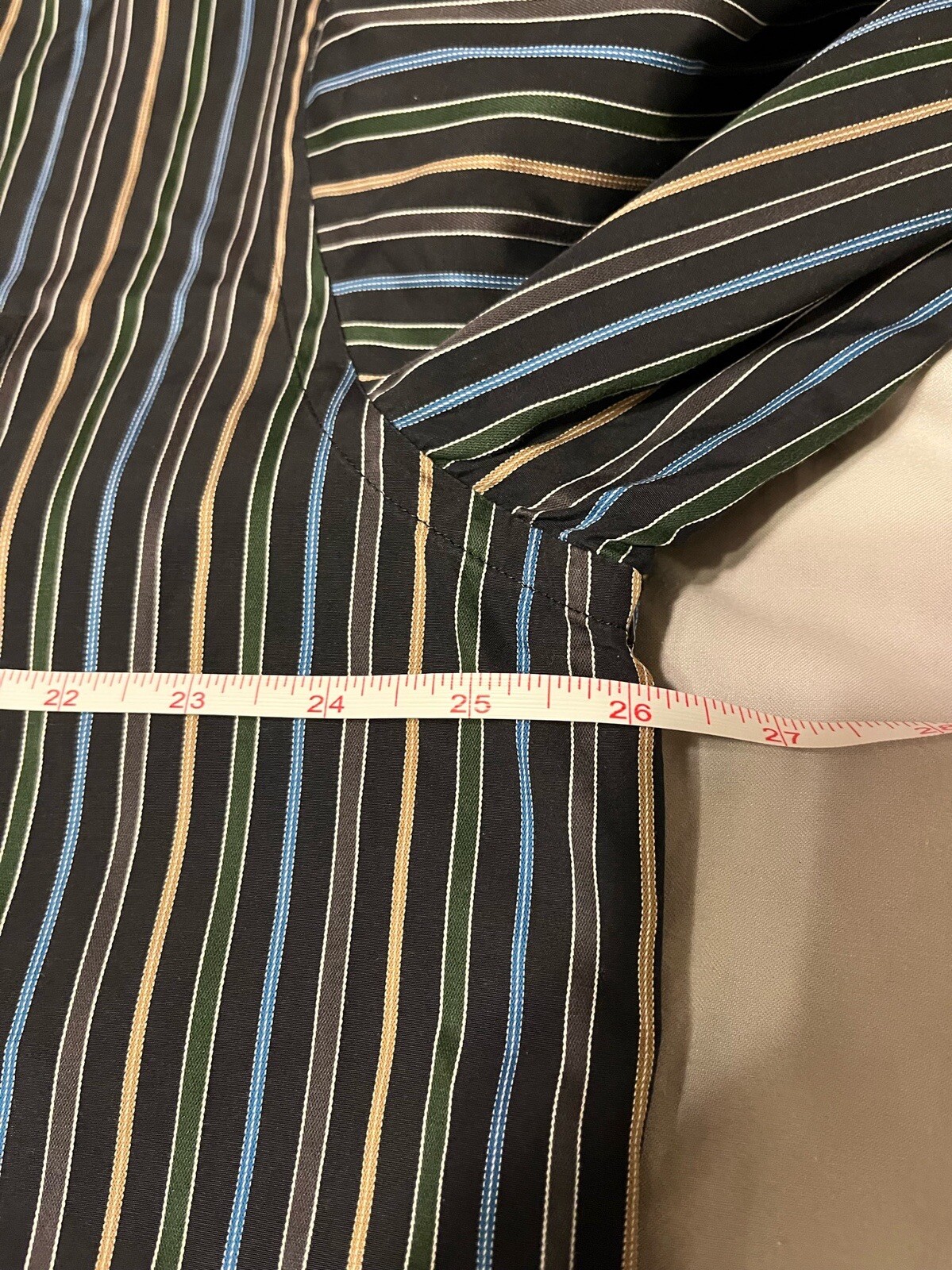 Ermenegildo Zegna Men’s Long Sleeve Dress Shirt Black Blue Beige Size XLT Tall