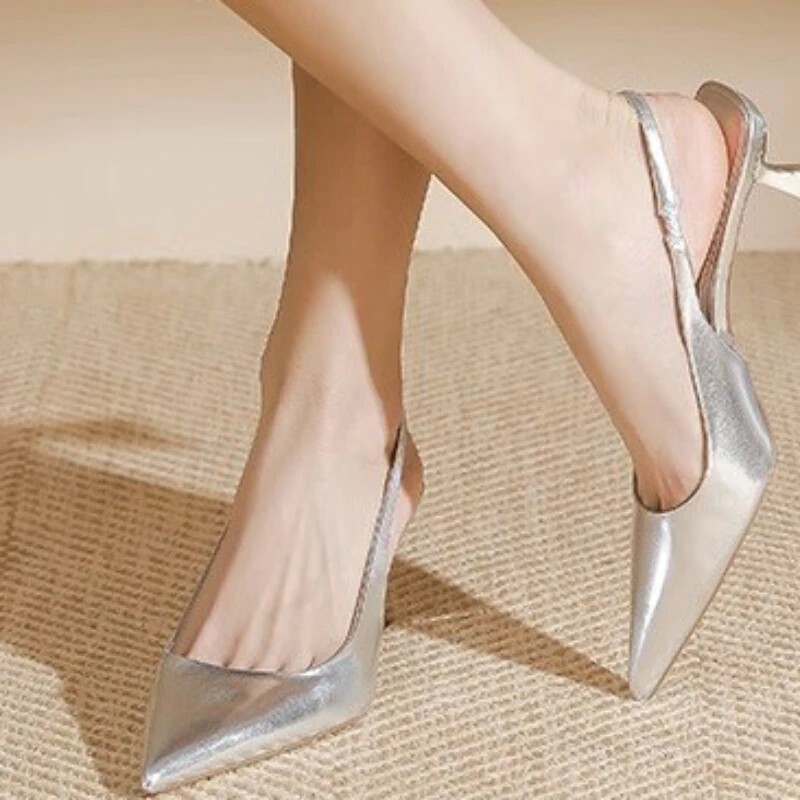 Fashion Women Pointed Toe Slingbacks Pumps Sandals High Heels Party Shoes