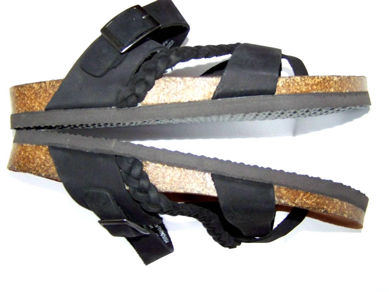 Mountain Sole Birki Womens 9M Slip-on Comf Cork Footbed Sandal Braid Leather NEW