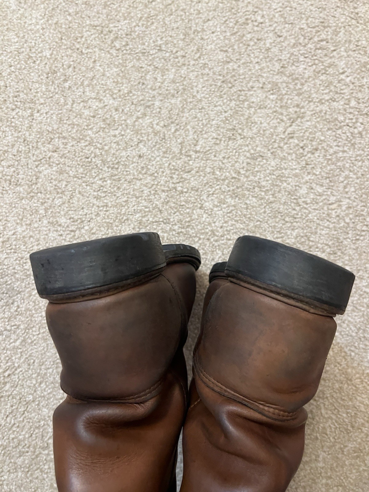 Red Wing Men 12 D Pecos Brown Leather Pull On Safety Work Boots Steel Toe