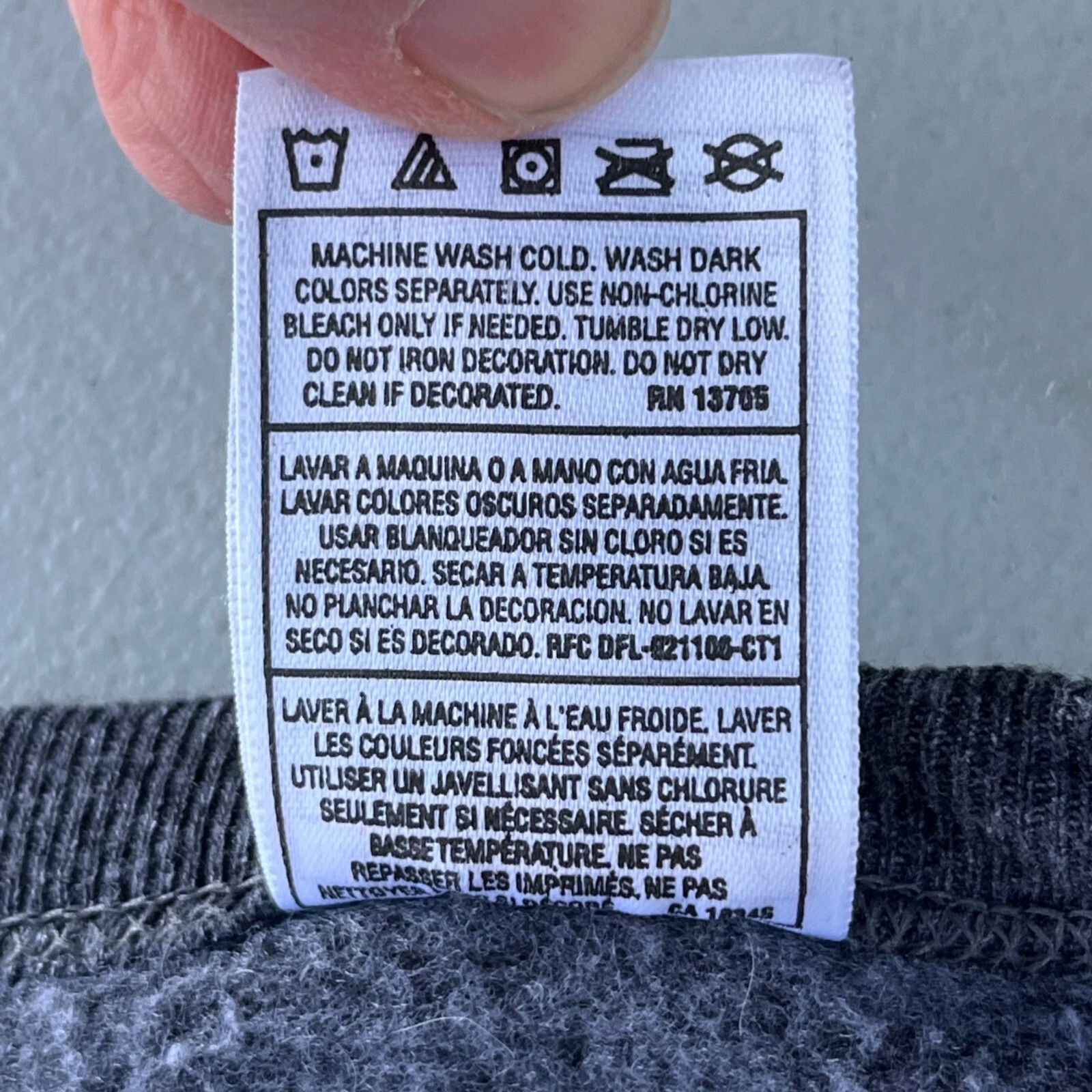Fruit Of The Loom Dark Gray Crewneck Sweatshirt XL Cotton/Polyester Blend Mexico