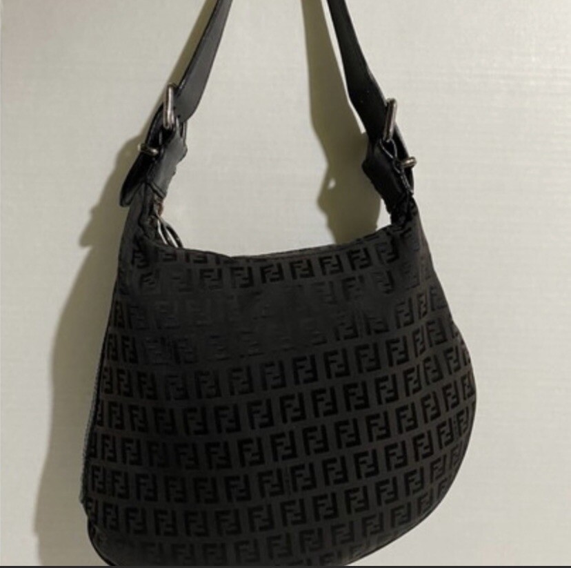 fendi zucca oyster printed hobo handbag