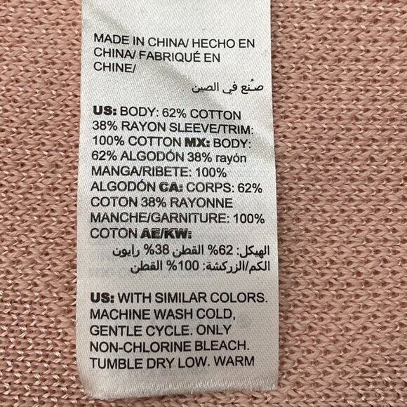 Chico’s NEW Long Boho Tonal Jacquard Cardigan Size 3/XL Peach
