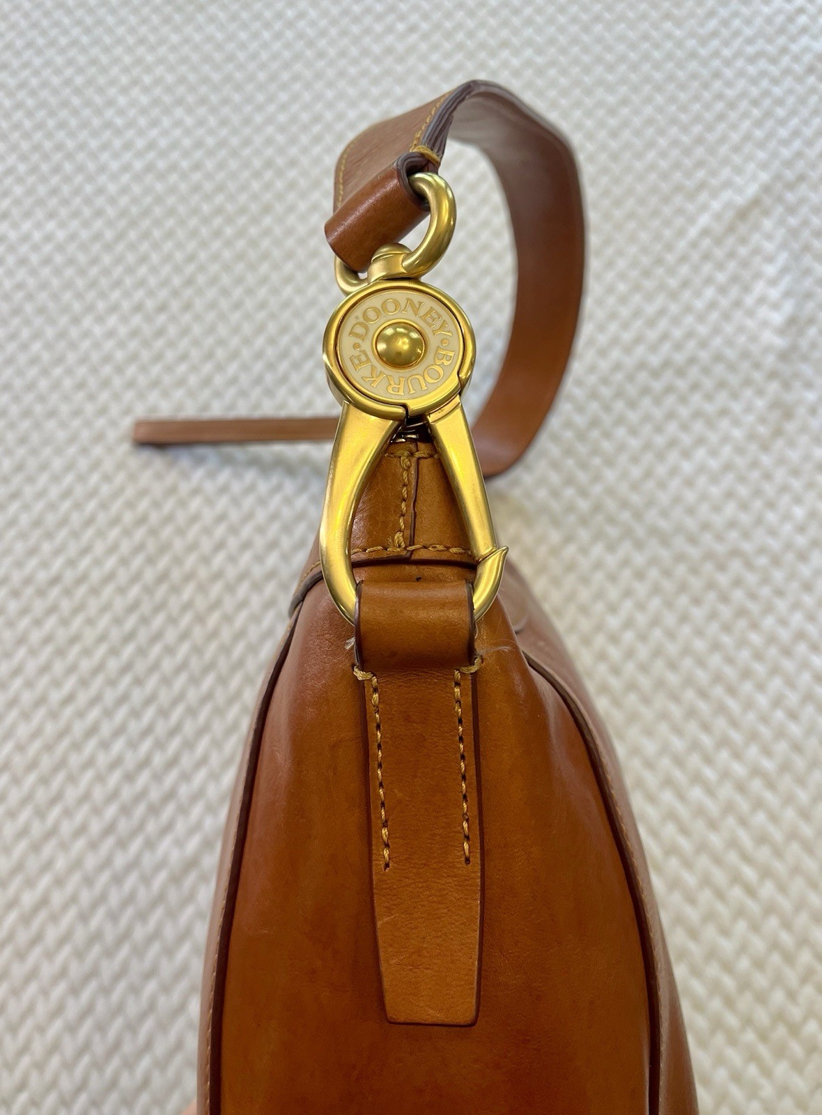 Dooney & Bourke Florentine Large Cassidy Hobo Bag Natural, Zip, Gold Hardware