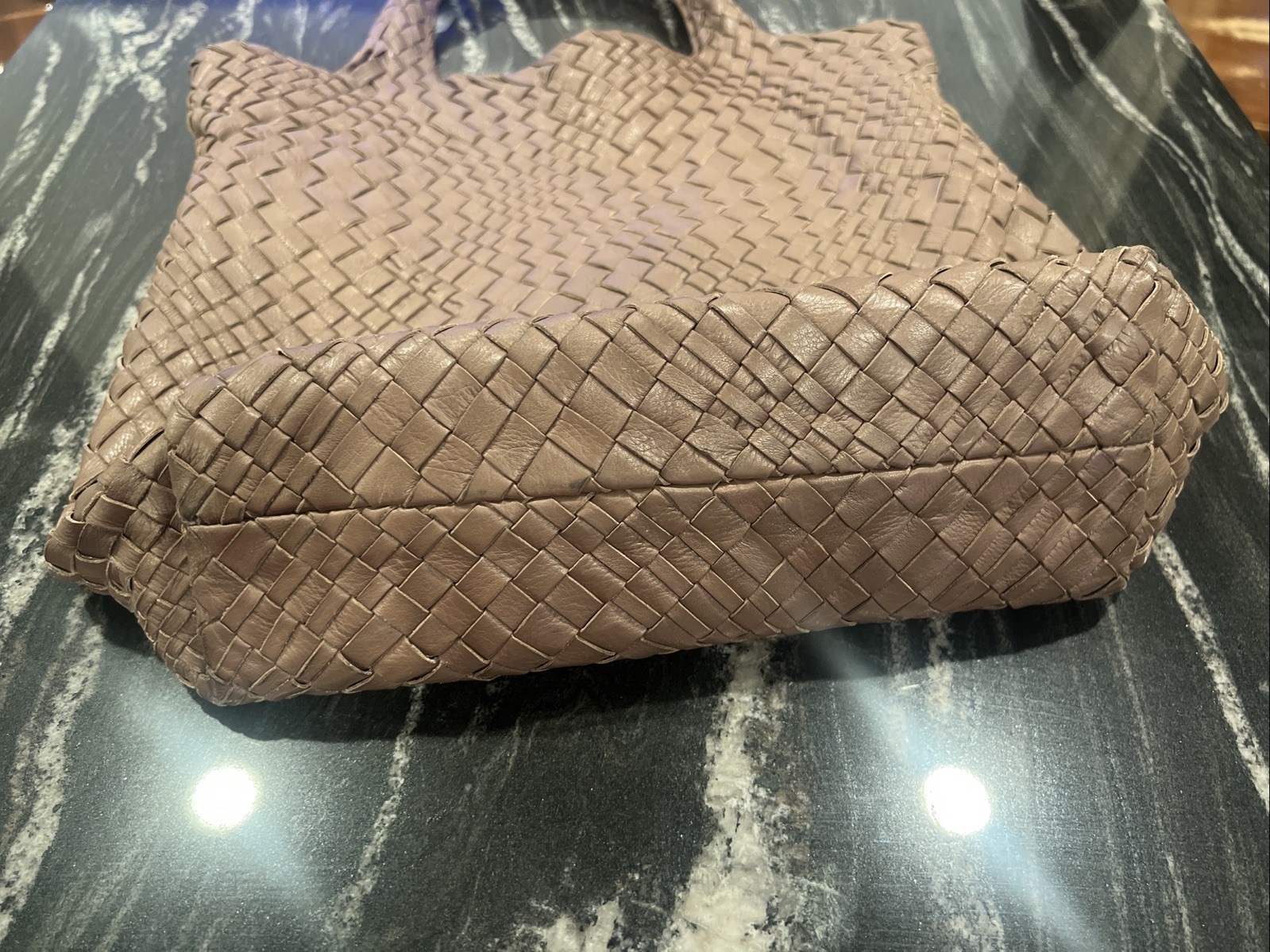FALOR Italian Genuine Leather Handbag Woven Made in Italy w/ Attached Coin Purse